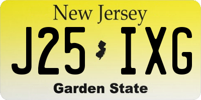 NJ license plate J25IXG