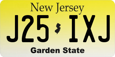 NJ license plate J25IXJ