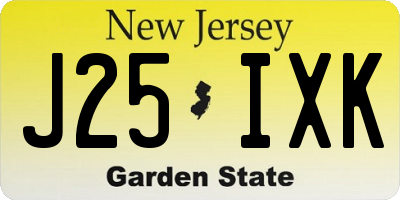 NJ license plate J25IXK