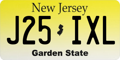 NJ license plate J25IXL