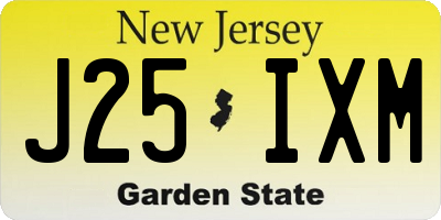NJ license plate J25IXM