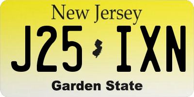 NJ license plate J25IXN