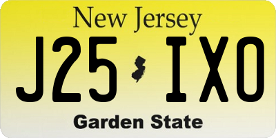 NJ license plate J25IXO