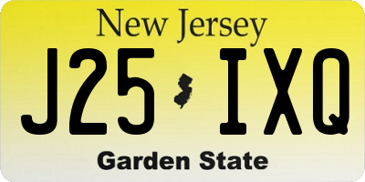 NJ license plate J25IXQ