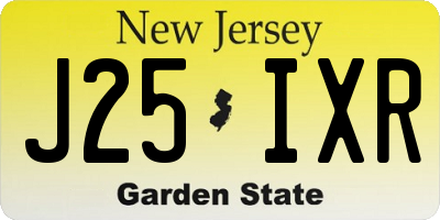 NJ license plate J25IXR