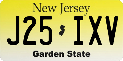 NJ license plate J25IXV