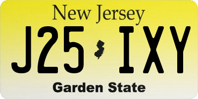 NJ license plate J25IXY