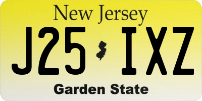 NJ license plate J25IXZ