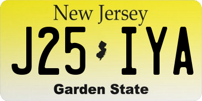 NJ license plate J25IYA