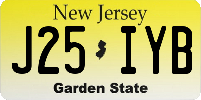 NJ license plate J25IYB