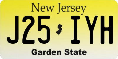 NJ license plate J25IYH