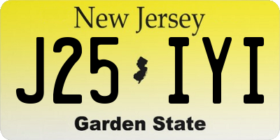 NJ license plate J25IYI