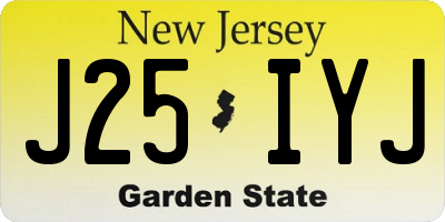 NJ license plate J25IYJ