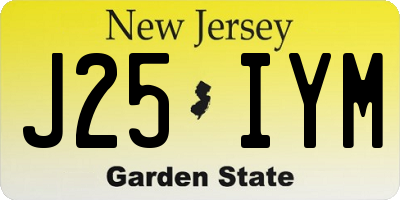 NJ license plate J25IYM