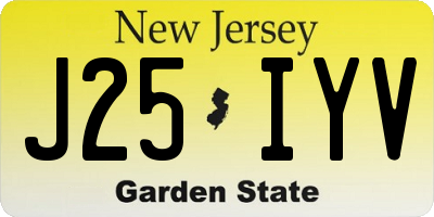 NJ license plate J25IYV
