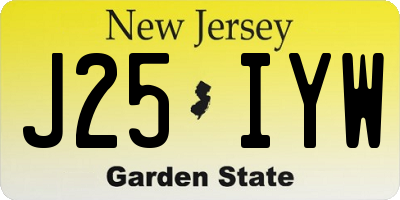 NJ license plate J25IYW
