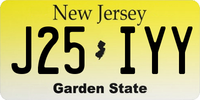 NJ license plate J25IYY