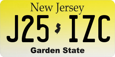 NJ license plate J25IZC