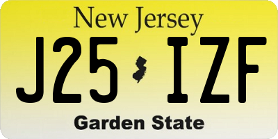 NJ license plate J25IZF