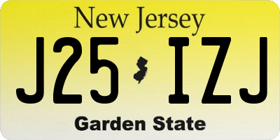NJ license plate J25IZJ