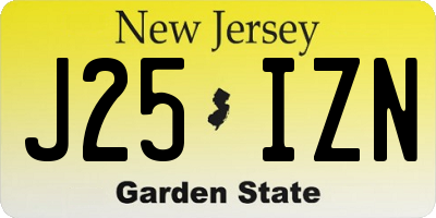 NJ license plate J25IZN