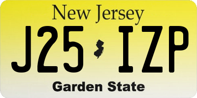 NJ license plate J25IZP