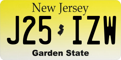 NJ license plate J25IZW