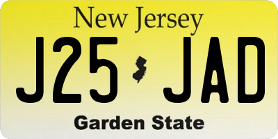 NJ license plate J25JAD