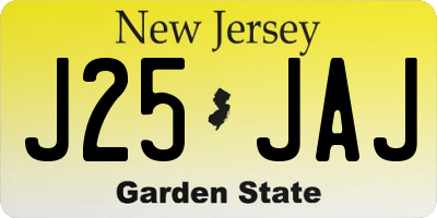NJ license plate J25JAJ