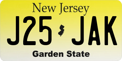 NJ license plate J25JAK