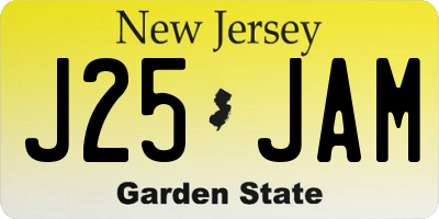 NJ license plate J25JAM