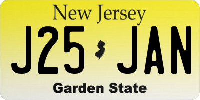 NJ license plate J25JAN