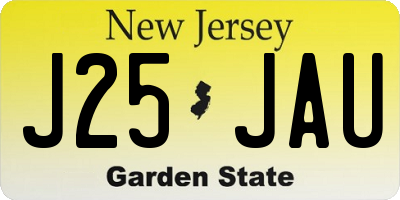 NJ license plate J25JAU