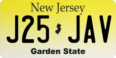NJ license plate J25JAV