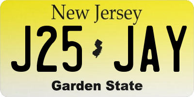 NJ license plate J25JAY