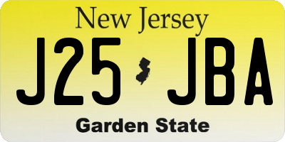 NJ license plate J25JBA