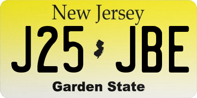 NJ license plate J25JBE