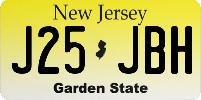 NJ license plate J25JBH