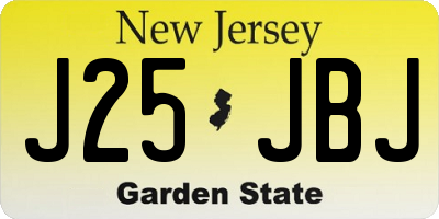 NJ license plate J25JBJ