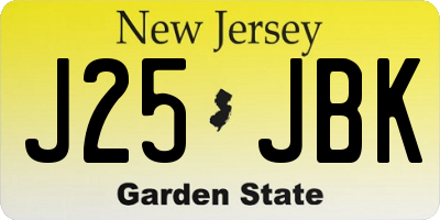 NJ license plate J25JBK