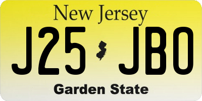 NJ license plate J25JBO