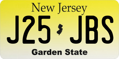 NJ license plate J25JBS