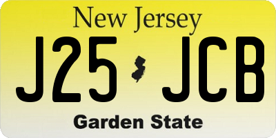 NJ license plate J25JCB