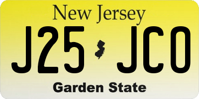 NJ license plate J25JCO