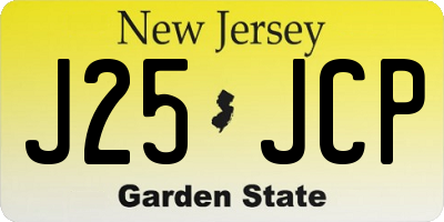 NJ license plate J25JCP