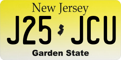 NJ license plate J25JCU