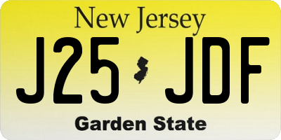 NJ license plate J25JDF
