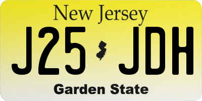 NJ license plate J25JDH