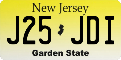 NJ license plate J25JDI