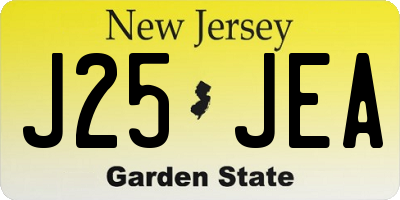 NJ license plate J25JEA
